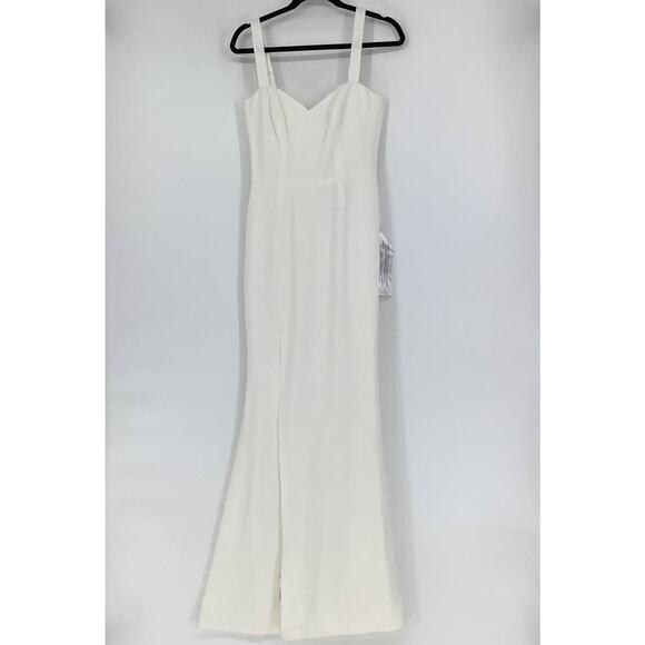 NEW! Dress the Population Size Small Estella White Gown Crepe Sweetheart G7-7 - Picture 2 of 8